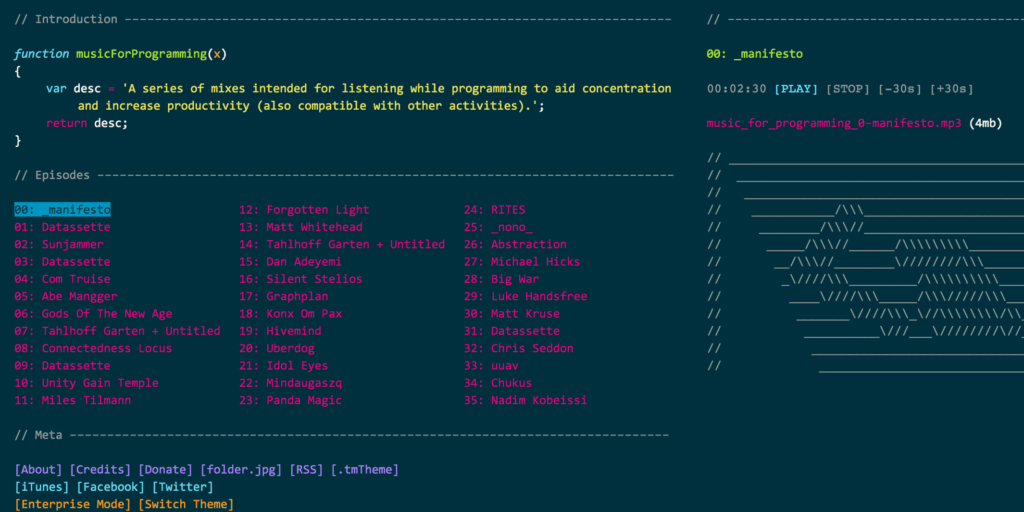 Concéntrate escuchando online Music for Programming 2 Music for Programming
