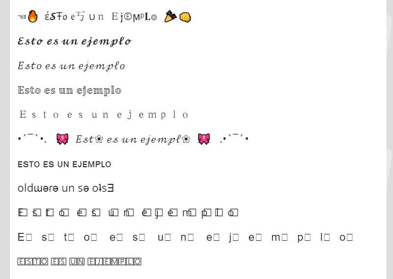 TOP 5 Mejores Generadores de Fuentes para Instagram 4 Ejemplo