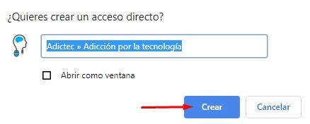 Cómo guardar una página web en Chrome 7 Creando el acceso directo
