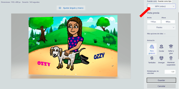 Cómo crear GIF animado en Paint 3D 5 Guardar como tipo