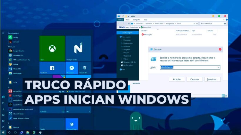 Comando aplicaciones inician con Windows 10