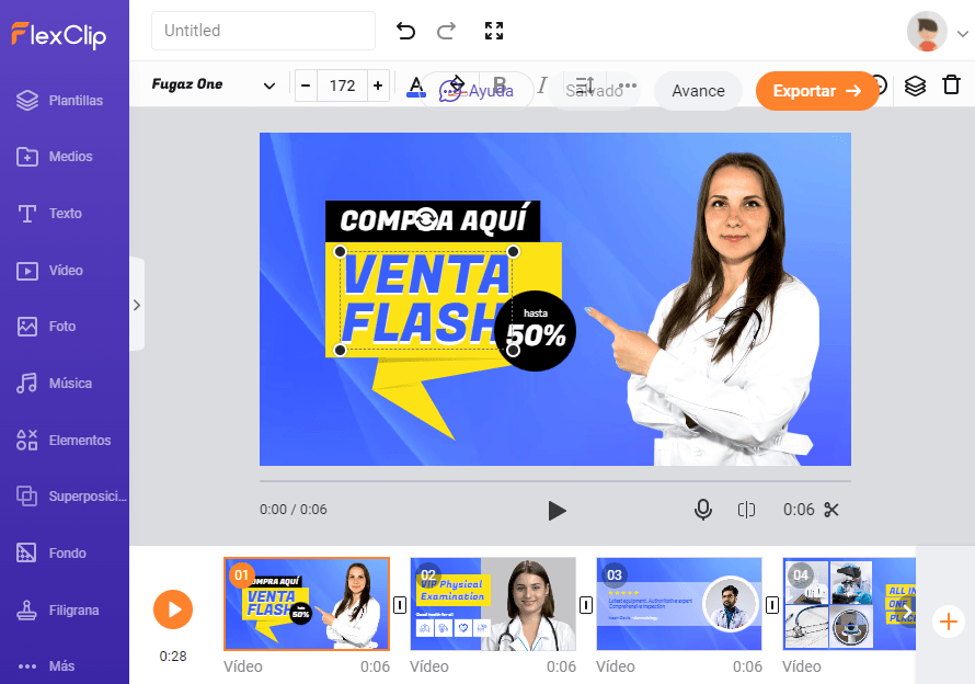 Cómo Hacer un Vídeo Sólo con Imágenes 3 Crear vídeos con imágenes en FlexClip