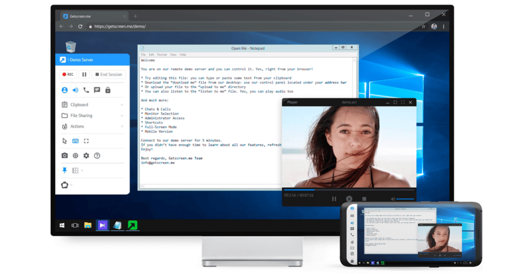 20+ Software de Escritorio Remoto Gratuitos que debes Conocer 32 Interfaz del escritorio remoto Getscreen.me