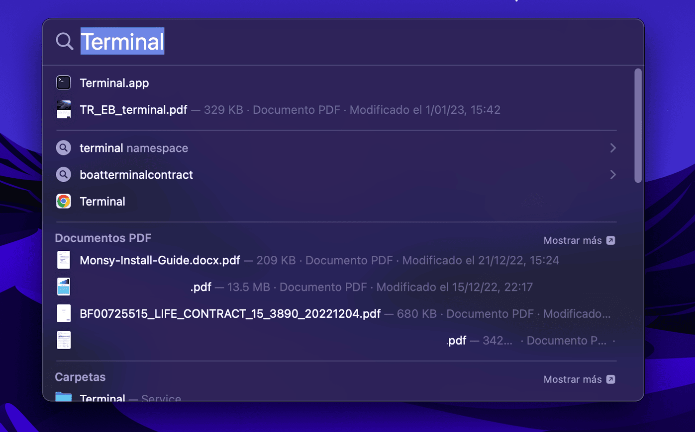 Abrir terminal desde Spotlight