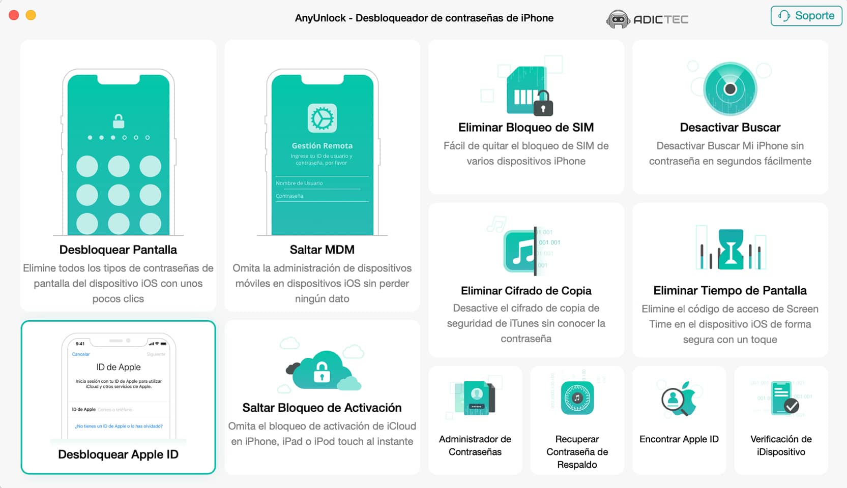 Desbloquear Apple ID con AnyUnlock