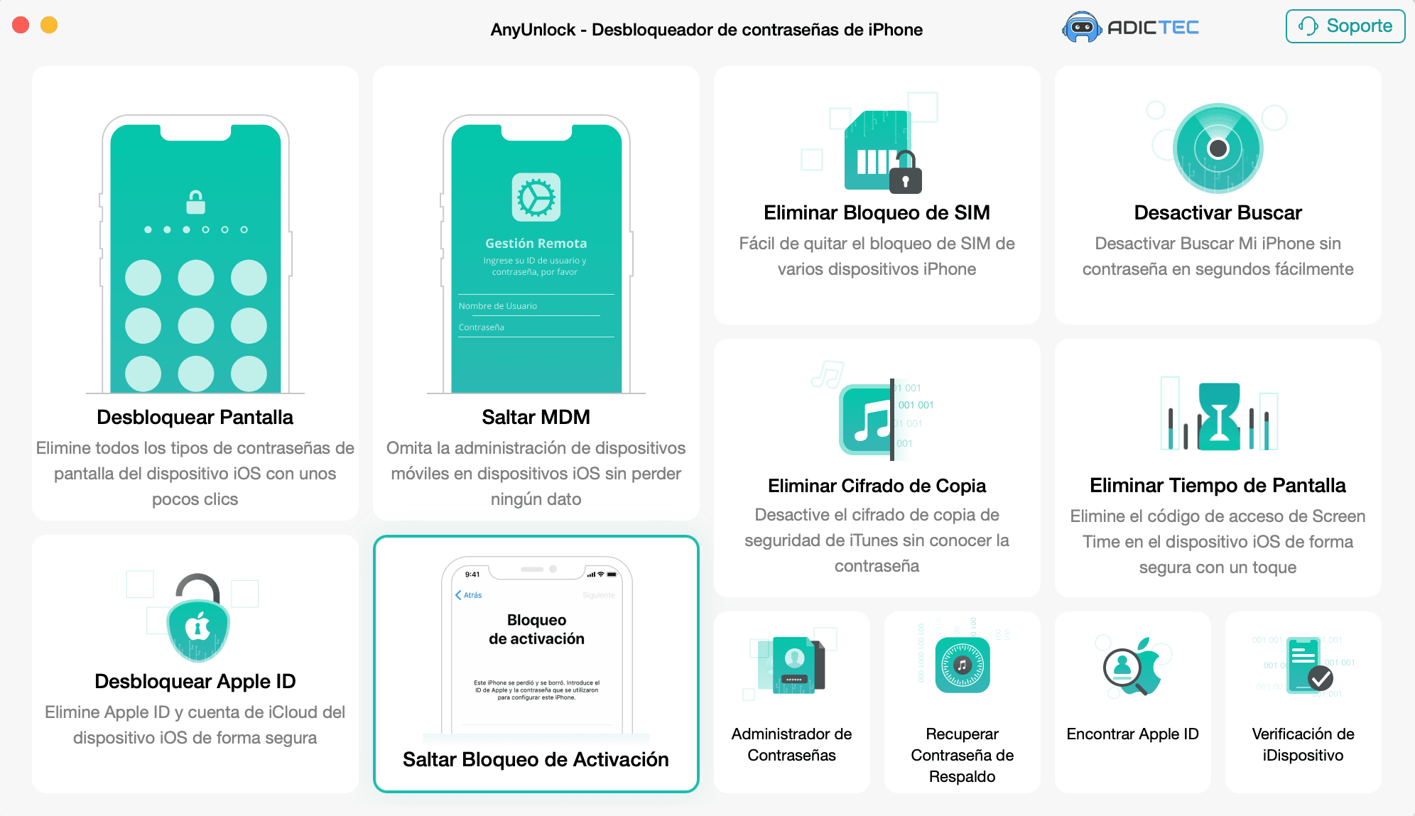 Elegir función Saltar Bloqueo de Activación