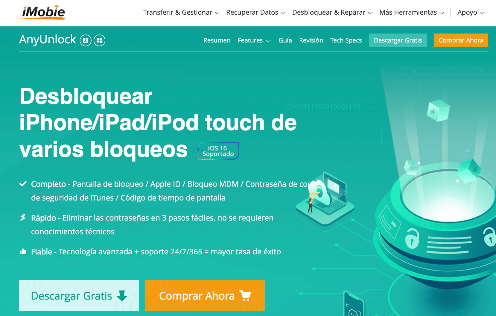 Página de descarga de AnyUnlock