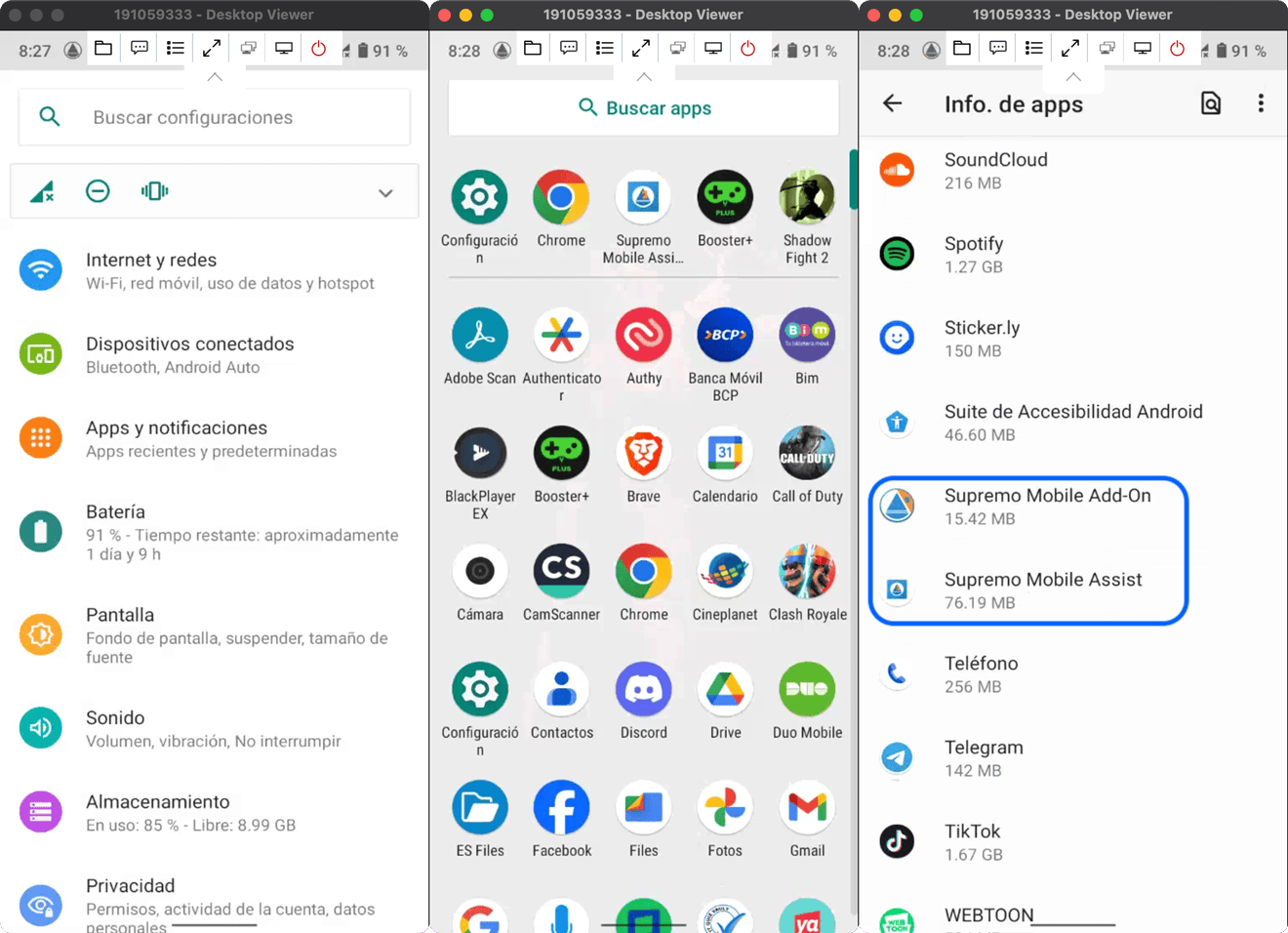 Controlar remoto de dispositivo Android