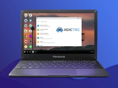 10 de los Mejores Emuladores de Android para tu Escritorio 9 Imagen de un portátil mostrando una interfaz de usuario similar a Android, representando la experiencia de usar un emulador Android en una computadora.