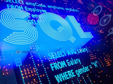 Lenguaje SQL: Diferencia entre DDL, DML, DCL y DQL 10 Imagen abstracta con el término "SQL" en 3D, superpuesto a un fondo con código SQL y gráficos de datos.