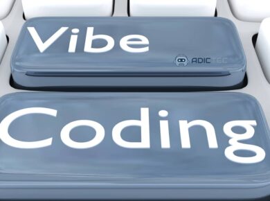 Vibe Coding: ¿Qué es y cómo lo ven los profesionales de TI y los empleadores? 9 Imagen de un teclado con las teclas "Vibe" y "Coding" resaltadas. Post sobre Vibe Coding y la opinión de profesionales de TI.
