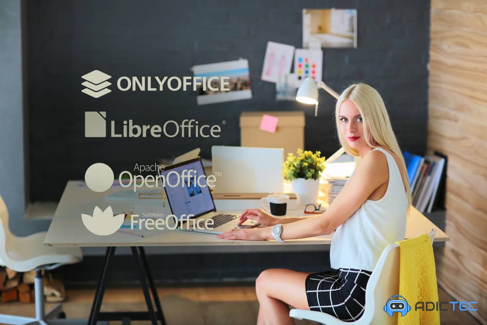 9 Mejores Alternativas a Word Gratis (y a Office) 5 Mujer trabajando en su portátil con varias de las mejores alternativas a Microsoft Office, como OnlyOffice o LibreOffice.