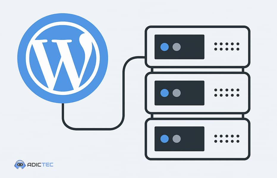 Ilustración sobre cómo funciona un hosting para WordPress